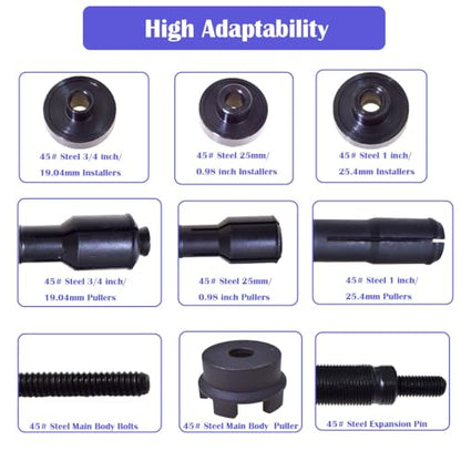 Motorcycle Wheel Bearing Removal & Installation Kit Compatible with Harley-Davidson 3/4", 1", 25mm Bearings