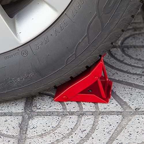 BIG RED AD4664 Torin Steel Safety Wheel Chock: Foldable Tire Stop, Red, 1 Pair, 10.52 x 8.48 x 8.99 cm