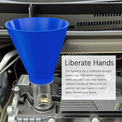 Threaded Locking Engine Oil Funnel for Oil Change,Hands-Less & No Spill Car Oils Change Funnel Compatible with Lexus Toyota,Detachable & Large Capacity Funnels for Automotive Use