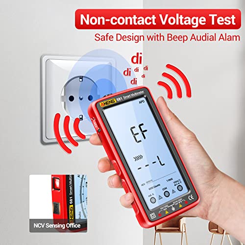 ANENG Digital Multimeter Tester Auto-Ranging TRMS 6000 Counts Voltmeter Smart Rechargeable Meter Measures AC/DC Current,NCV,Voltage,Ohm,Amp,Resistance,Diodes,Countinuity,Capacitance,Temperature - style: 681 Backlit Screen