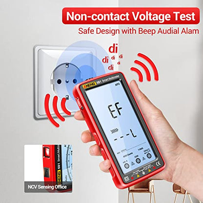 ANENG Digital Multimeter Tester Auto-Ranging TRMS 6000 Counts Voltmeter Smart Rechargeable Meter Measures AC/DC Current,NCV,Voltage,Ohm,Amp,Resistance,Diodes,Countinuity,Capacitance,Temperature - style: 681 Backlit Screen