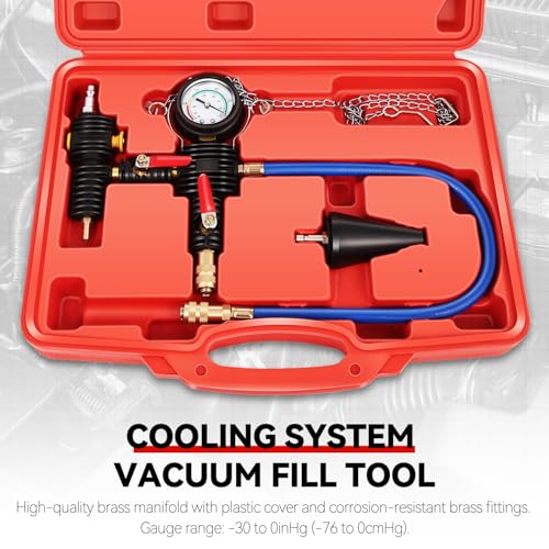 Auto Dynasty Cooling System Vacuum Purge Refill Kit with Pressure Guage Hoses Automotive Coolant Cooling System for Car Van SUV Truck - size: Vacuum Purge Refill Kit