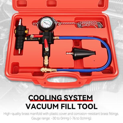 Auto Dynasty Cooling System Vacuum Purge Refill Kit with Pressure Guage Hoses Automotive Coolant Cooling System for Car Van SUV Truck - size: Vacuum Purge Refill Kit
