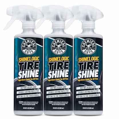 Chemical Guys ShineLogic Tire Shine 3-Pack, Deep Wet Black Shine, Safe for Cars, Trucks, Motorcycles, RVs & More, (3-20 fl oz) - TVD1202003