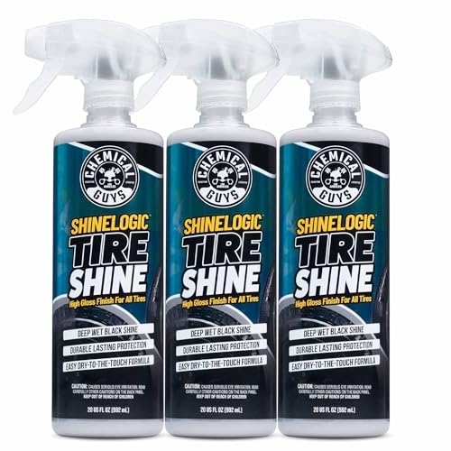 Chemical Guys ShineLogic Tire Shine 3-Pack, Deep Wet Black Shine, Safe for Cars, Trucks, Motorcycles, RVs & More, (3-20 fl oz) - TVD1202003