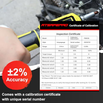 ATsafepro Digital Torque Screwdriver Set, 0.8-53.1 in-lbs/0.09-6 Nm, 45 PCS 1/4" Inch Pound Torque Wrench Screwdriver with Buzzer, LED Indicator, 9 Preset Modes, ±2% Accuracy for Precision Work - style: Digital - 0.8-53.1 in-lbs/0.09-6 Nm
