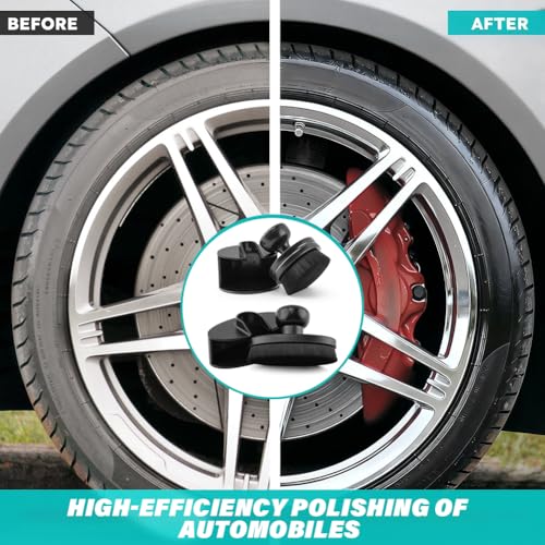 2 Pack Car Tire Shine Applicator, Vegan Tire Shine Applicator with Curved Brush Head Portable Car Tire Brush with Seal Cover Design for Vehicles Tire Shine Polish Wax and Car Wash