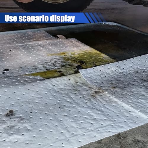 30PCS Oil Absorbent Pads, 19.5"x11.9" Heavyweight Oil-Only Absorbing Mats, White High Absorbency Spill Protection Pad, Flame Resistant&Floatable for Automotive, Marine, Garage, Industrial Use