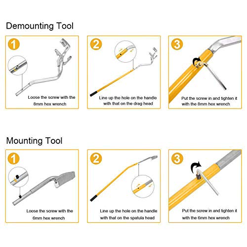 Vehicle Steel Tire Mount Demount Tool 17.5" to 24" Semi Tire Changing Toolwith Extra Bead Keeper, Tubeless Truck Bead Breaker Manual Tire Removal Changing Tools for Car Repairing (Orange)