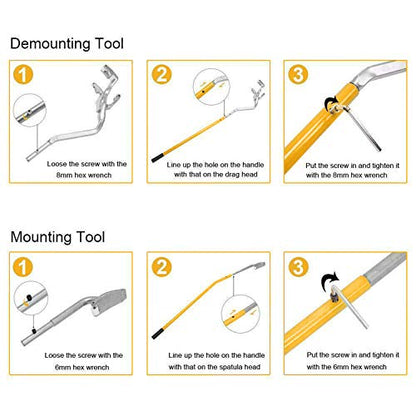 Vehicle Steel Tire Mount Demount Tool 17.5" to 24" Semi Tire Changing Toolwith Extra Bead Keeper, Tubeless Truck Bead Breaker Manual Tire Removal Changing Tools for Car Repairing (Orange)