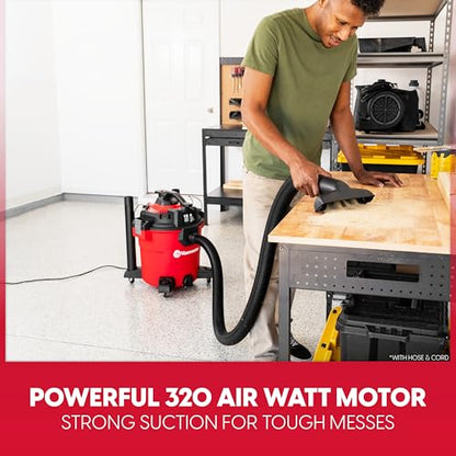 Vacmaster 12-Gallon 6 Peak HP Wet/Dry Vac with Detachable Blower, VBVCM1211 1101 - size: 12-Gallon