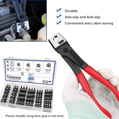 Tnisesm 81Pcs Spring Band Hose Clamps Assortment Kits with Hose Clamp Pliers Silicone Vacuum Hose Pipe Clamp 7mm 9mm 10mm 11mm 14mm 15mm 16mm 18mm Low Pressure Air Clip Clamp - size: 81Pcs-8 Sizes+Plier