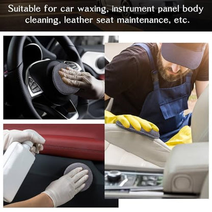 Tanlade 50 Pcs Car Detailing Microfiber Applicator Pad Wax Applicator Wash Microfiber Pads, 5 Inch Diameter (Grey) - color: Gray