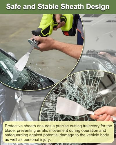 Windshield Removal Tool for Reciprocating Saws, Windshield Removal Blade (3"x12"), Auto Glass Removal Tool Includes A Scraper and Sheath, Sheath Makes Reciprocating Saw Cutting More Stable - color: Shovel knife