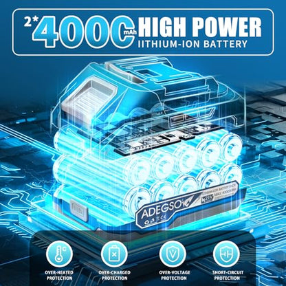 Cordless Impact Wrench, 1/2 Inch Brushless Impact Gun, 3-Speed High Torque Impact Driver with 2×4.0Ah Batteries & Fast Charger for Car Tire Removal, Automotive Repair & DIY
