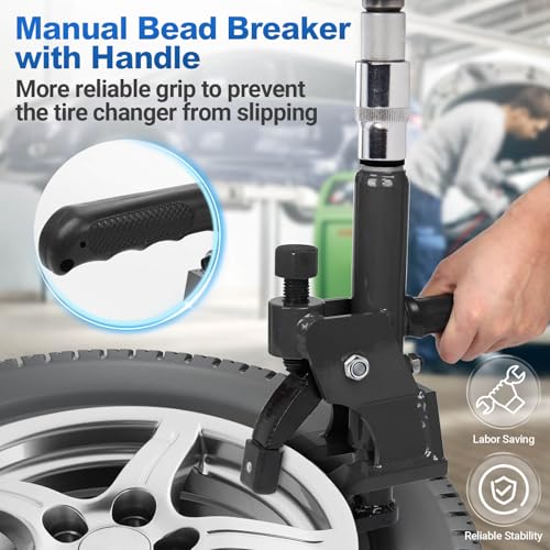 Manual Tire Bead Breaker with Handle and Rubber Pad, Fit for 38 and 42 Inches Tires Changer, Easy-Operated Tire Repair Tool for ATVs, UTVs, Tractors, Trucks, Heavy Duty Tires Car Repair (Blue)
