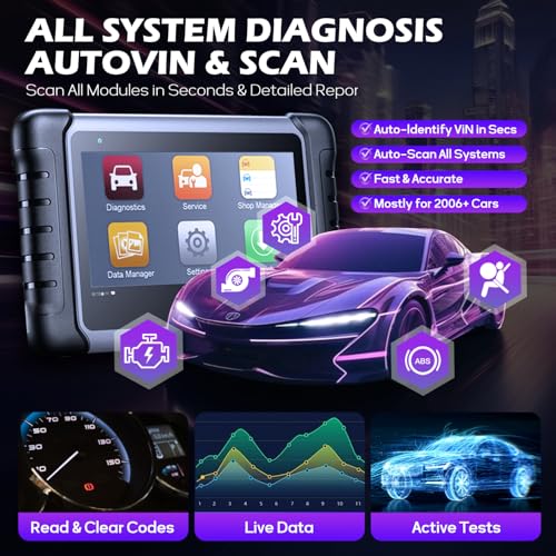 Autel MaxiCOM MK808Z OBD2 Scanner, 2026 Bidirectional Scan Tool Same As MK808S MX808S, Work as MaxiCheck MX900 MK900BT, Active Test, 28+ Service, All System Diagnose, Injector Coding, FCA Autoauth