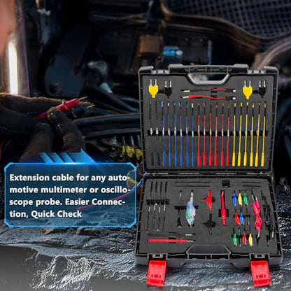110PCS Automotive Test Lead Kit Multimeter Back Probe Tester | Relay wire connectors, alligator clips, carrying case, automotive diagnostics, electrical testing, multimeter accessories