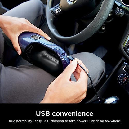 Shark Cyclone PET Handheld Vacuum | HyperVelocity Suction | Powerful Pet Hair, Home & Car Cleaning | USB Rechargable| Lightweight | Crevice Tool & Multi Surface Pet Tool | Navy Blue/Grey | CH701 - color: Blue