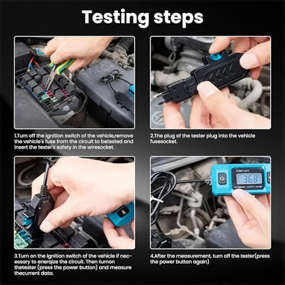 Car Fuse Relay Tester Automotive Probador De Relay Automotriz Circuit Fusibles De Carro 12v Corriente Automotriz Probe Tester Tool Parasitic Draw Auto Testeador Test Light Breaker Finder