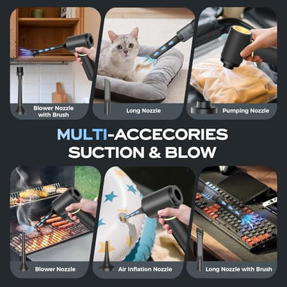 BSRCO Brushless Handheld Vacuum, 15000Pa Strong Suction Car Vacuum Portable Cordless with 2 Modes, 0.67lbs Ultra-Lightweight Mini Hand Vacuum & Air Duster for Home, Keyboard, Pet Hair, Travel