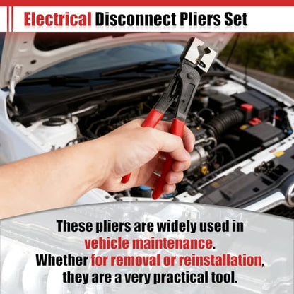 5PCS Automotive Electrical Disconnect Pliers Set, Connector Removal Tool | Straight & 60 Degree Disconnect Pliers, Fuel Line Petrol Clip and Connector Separator Tools