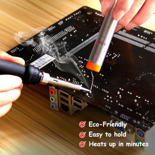 LDK Electric Soldering Iron Kit & Dual Temp Mini Heat Gun | Heat Tools for Epoxy Resin, Shrink Wrap, Vinyl Wrapping, Shrink Tubing, Embossing - color: Black & Soldering Iron