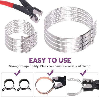 10Pcs CV Joint Boot Clamps Pliers Kit, CV Axle Boot Clamp Pliers Tool, Suitable For Most Cars