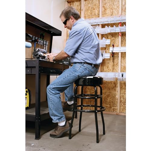 Performance Tool W85023 28-1/2-Inch Checkerboard 360 Degree Swivel Stool, Heavy Duty Steel Frame Is Perfect for Home, Bar and Shop - style: Checkerboard Swivel Bar Stool