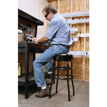 Performance Tool W85023 28-1/2-Inch Checkerboard 360 Degree Swivel Stool, Heavy Duty Steel Frame Is Perfect for Home, Bar and Shop - style: Checkerboard Swivel Bar Stool
