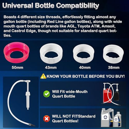 Fluid Pump for Gallon Bottles and Wide Mouth Quart Bottles,It is Highly efficient in transferring Various fluids Such as Gear Oil
