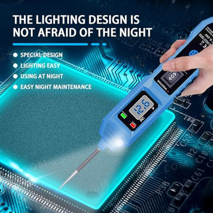 CT03 Power Circuit Tester, 6-24V DC Test Light Short Circuit, Automotive Component Electrical Polarity Identify Continuity Tester, Overload Protection - color: Blue
