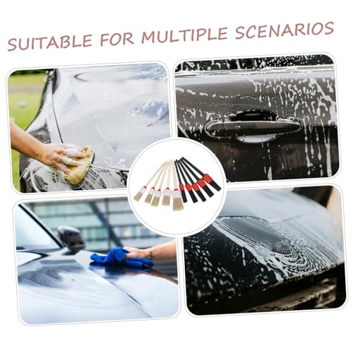 10pcs Car Cleaning Brushes Set, Auto Interior Detailing Brush with Pp Bristles, Dust Removal Tool for Dashboard, Air Conditioner Vents, and Engine Cleaning