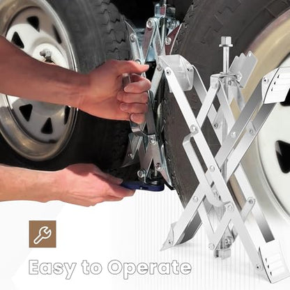 RV Wheel Chock XL Fit 3.5” to 17” Camper Wheel Chock Stabilizer Scissor with Accessories Pair for Travel Trailer, Heavy Duty Tire Wheel Chock Scissor Large Locking X Chock, Single Pack - size: XL 17inch 1pc