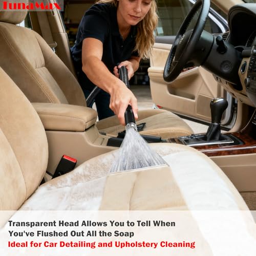 TunaMax Universal Work with All Vacs with 2-1/2" & 1-7/8" &1-1/4" Three Adapters Extractor Attachment for Upholstery & Carpet Cleaning & Auto Detailing - size: Small+Large