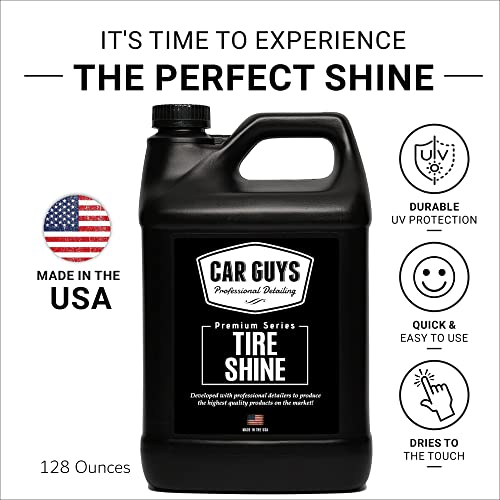 CAR GUYS Tire Shine Spray 1 Gallon Refill - The Perfect Deep Black Shine - Long Lasting Car Tire Dressing - No Sling & Dry to Touch - Sprayer Not Included - size: 1 Gallon Refill