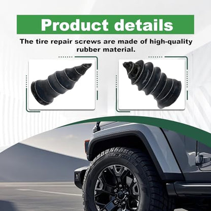 Tire Repair Rubber Nail, Spiral Rubber Nails & Screw Plugs Tire Repair Kit Self-Service Vacuum Tire Puncture Repair Tool for Car, Motorcycle, Truck, Tractor, Jp -Reliable Tire Repair (100Pcs) - size: 100Pcs