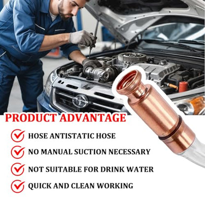 Car Gas Siphone Hose Pump, 9.84FT Vehicle Fuel Gasoline Water Transfer Shaker Siphon, Safety Self-Priming Multi-Purpose Auto Fuel Trasnfer Hose Tube, Universal for Vehicles - size: 9.84 Ft