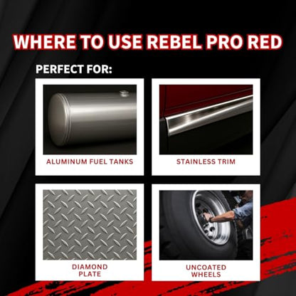 Renegade Products Wheel Window Polishing Bundle – Pro Red Liquid Metal Polish with 1/8" Foam Polishing Cones & Barrels – Drill Attachment Kit for Aluminum & Stainless Steel for Wheels & Tight Spaces
