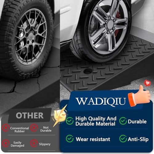 Rubber Curb Ramp,2 Pack,6" Rise Height,for Cars, wheelchairs. | 11023lbs,with fixing bolts, Smooth transition fits vehicles & wheelchairs, lawn mowers,for driveways and sidewalks,shed. - size: 6"H