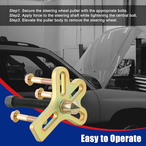NYXOVA Harmonic Balancer Steering Wheel Puller Kit, 13pcs Steering Wheel Puller, Harmonic Balance Puller Yoke