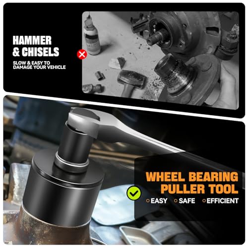 Auto Dynasty Wheel Bearing Puller Tool Set, 19Pcs Wheel Bearing Press Kit with Sliding Screws Universal Bushings Sleeves for Front Wheel Drive Bearing Removal Installation