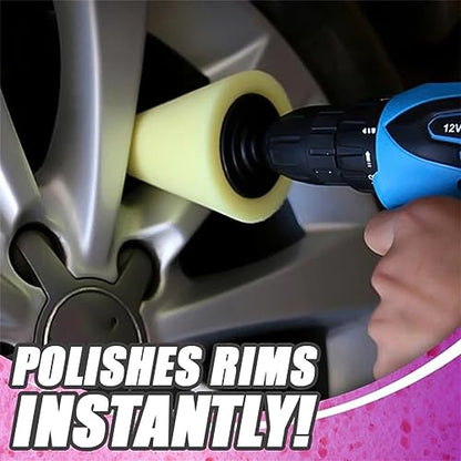 3pc Polishing Kit Buffing Pad Sponge Car Wheel Polish Cone Set Body Wheels Care Wash Cleaning Auto Tools Angle Grinder Sanding Disc