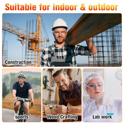30 Pack Anti-Fog Safety Glasses for Men & Women, ANSI Z87.1 Certified Clear Protective Eyewear with Scratch & Impact Resistant Lenses, Lightweight for Construction, Lab, Manufacturing