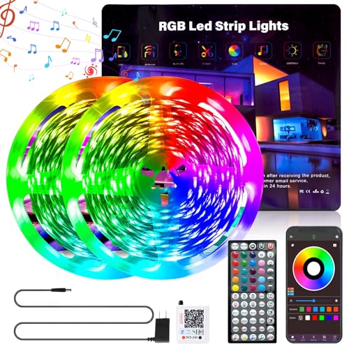 Ledagic Led Lights for Bedroom 150ft Color Changing RGB Led Strip Lights Music Sync, DIY Led Light Strip with Remote and App Control, Dimmable Led Lights for Room Party Home Decor Cool Things (2*75ft) - size: 150ft