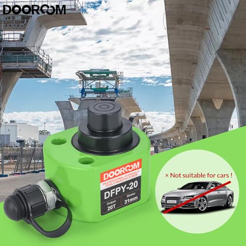 20T 1.2" Stroke Hydraulic Cylinder Portable Low Profile Jack Sets Multi-Acting Porta Power Ram Jack Kits Lifting Cylinder