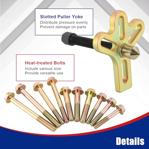 NYXOVA Harmonic Balancer Steering Wheel Puller Kit, 13pcs Steering Wheel Puller, Harmonic Balance Puller Yoke