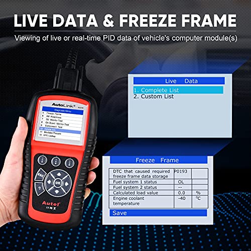 Autel AutoLink AL619 OBD2 Scanner, 2026 ABS SRS Warning Light Diagnostic Scan Tool, Up of AL519 ML519 ML619, 10 OBDII Test Modes, DTCs Lookup, Live Data, Turn Off Check Engine Light OBDII Code Reader
