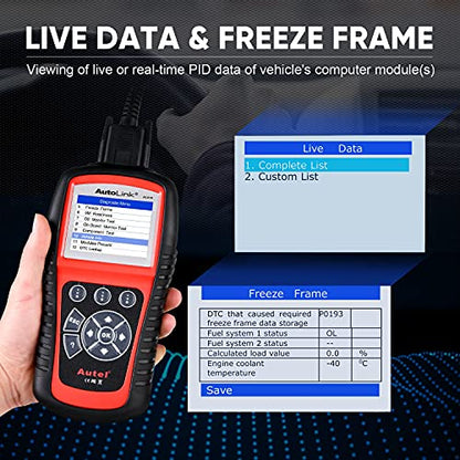 Autel AutoLink AL619 OBD2 Scanner, 2026 ABS SRS Warning Light Diagnostic Scan Tool, Up of AL519 ML519 ML619, 10 OBDII Test Modes, DTCs Lookup, Live Data, Turn Off Check Engine Light OBDII Code Reader