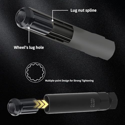 8 Piece Spline Lug Nut Socket Set, SAE & Metric Wheel Lock Removal Kit for Removing Spline and Hex Style Aftermarket Lug Nuts
